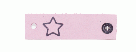 Кожаная бирка «Звездочка» с кнопкой (Розовая)