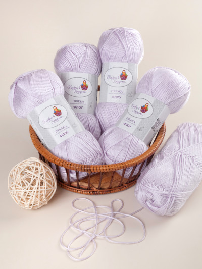 Пряжа &quot;Флоу&quot; (16 - Пудровая сирень)