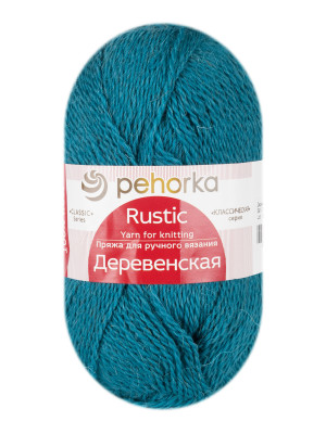 Пряжа Пехорка Деревенская - (591 - Лагуна) 100 г / 250 м100% полугрубая шерсть