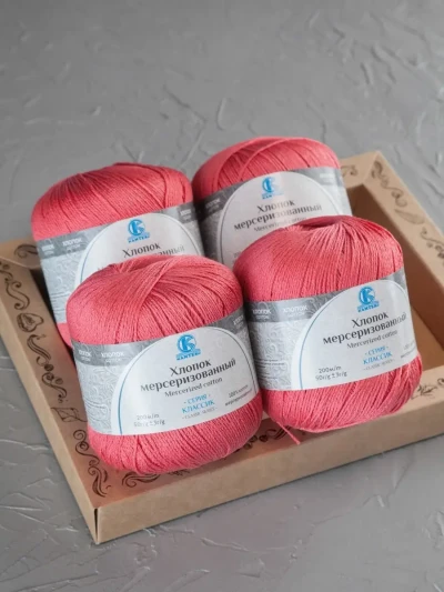 Пряжа Камтекс «Хлопок Мерсеризованный» - (050 - Коралл)