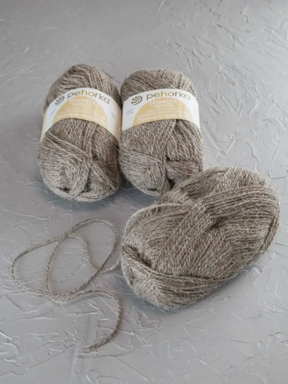 Пряжа Пехорка «Овечья шерсть» - (371 - Натур.серый)