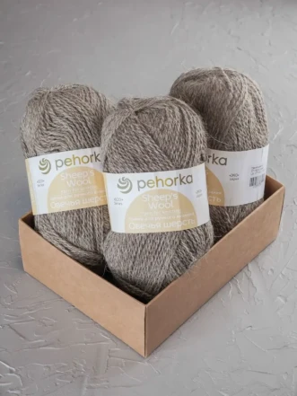 Пряжа Пехорка «Овечья шерсть» - (371 - Натур.серый)