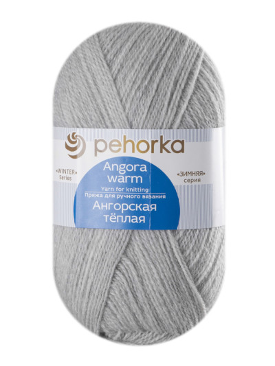 Пряжа Пехорка «Ангорская теплая» (386 - св.серый меланж)