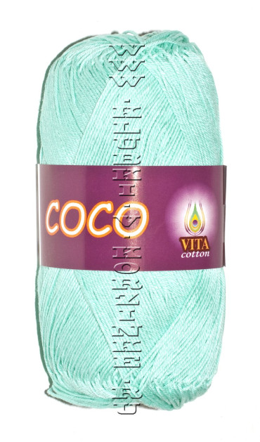 Пряжа VITA cotton "COCO" - (3898 - Светлая зеленая бирюза)