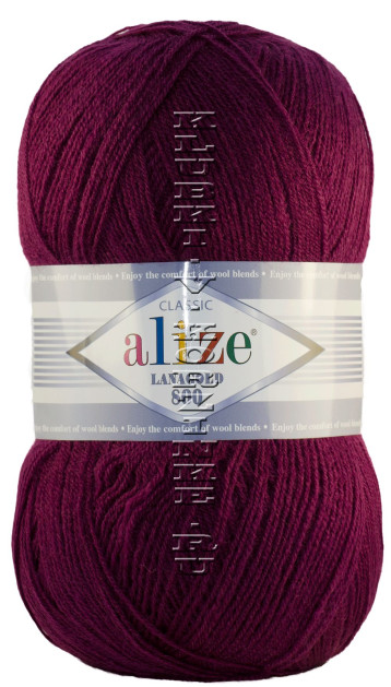 Пряжа Lanagold 800 Alize - (307 - Красная - слива)