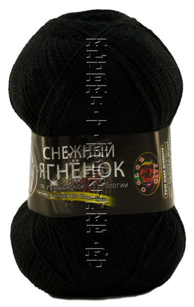Пряжа «Снежный Ягненок» Color City - (2622 - Черный)