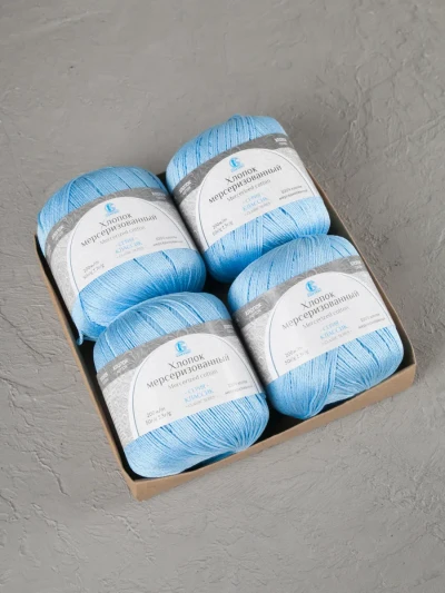 Пряжа Камтекс «Хлопок Мерсеризованный» - (015 - Голубой)