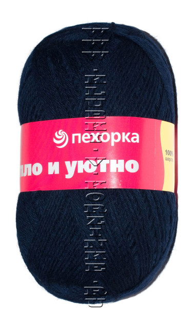 Пряжа Пехорка "Тепло и уютно" - (04 - Т.синий)