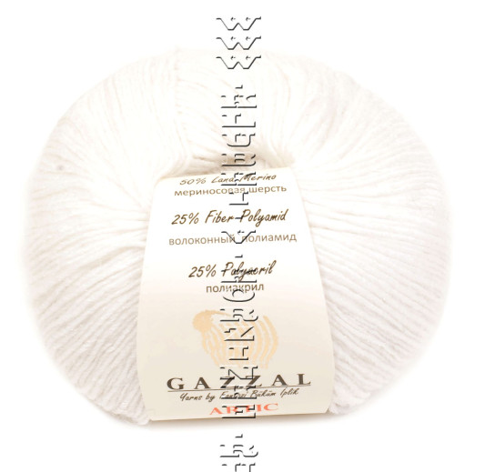 Пряжа GAZZAL (Газзал) "ARTIC" - (11 - Белый)