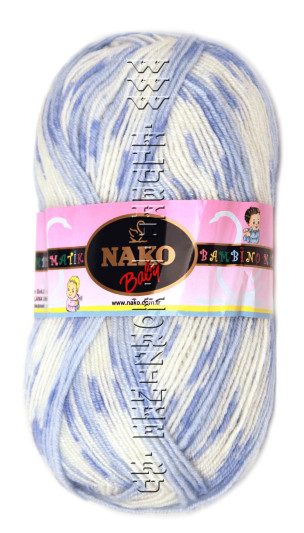 Пряжа NAKO "BAMBINO MATIC" - (9089 - Бело-голубой)