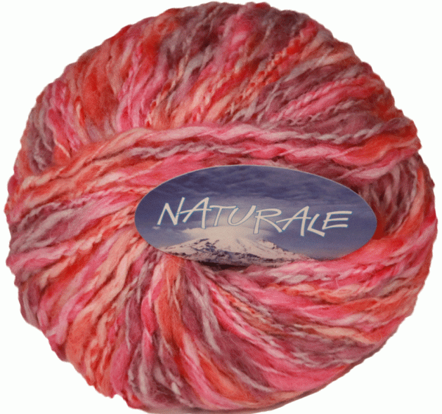Пряжа итальянская "NATURALE"  (5 - Розово-оранжево-сиреневый меланж)