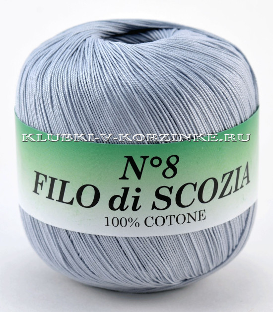 Пряжа Filo di Scozia №8 - (202 - Светло-серый)