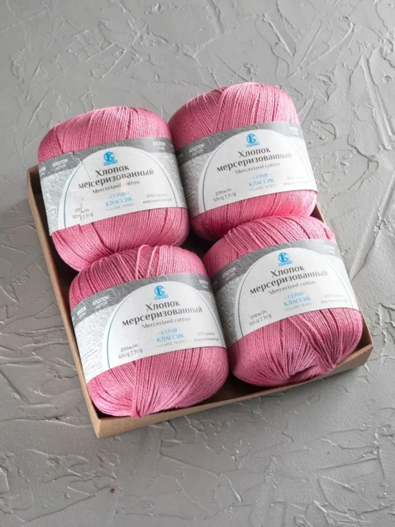 Пряжа Камтекс «Хлопок Мерсеризованный» - (088 - Брусника)