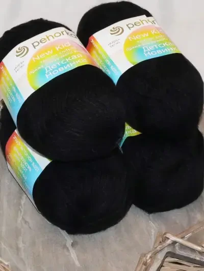 Пряжа Пехорка «Детская новинка» - (02 - Черный)