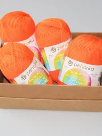 Пряжа Пехорка «Детская новинка» - (284 - Оранжевый)