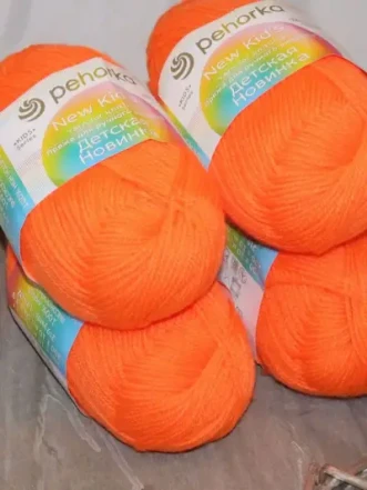 Пряжа Пехорка «Детская новинка» - (284 - Оранжевый)