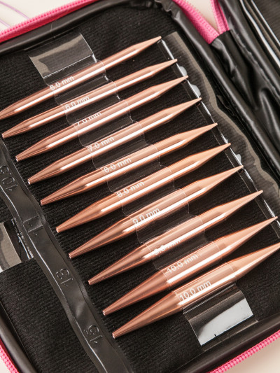 Набор съемных спиц 10см 3,0-10,0 мм розовое золото