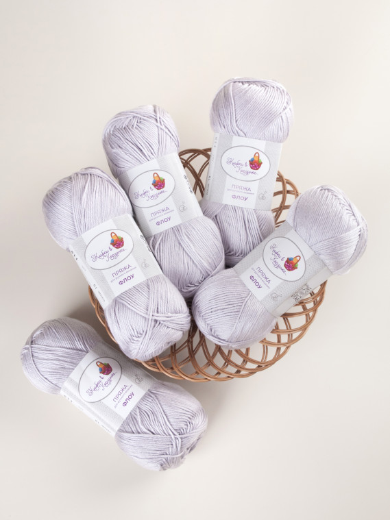 Пряжа &quot;Флоу&quot; (19 - Холодный жемчуг)