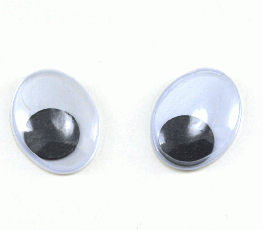 Глаза овальные с бегающими зрачками 20х15 мм (MEO-20х15 - черно-белые)