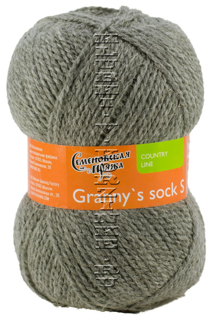 Пряжа Семеновская «Бабушкин носок ПШ» - (380 - Серый меланж)