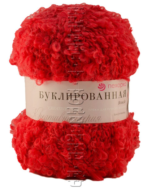 Пряжа Пехорка «Буклированная» - (88 - Красный мак)
