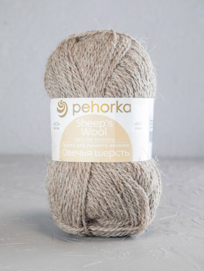 Пряжа Пехорка «Овечья шерсть» - (530 - Светло-натуральный)