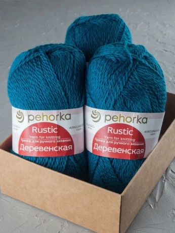 Пряжа Пехорка «Деревенская» - (14 - Морская волна)
