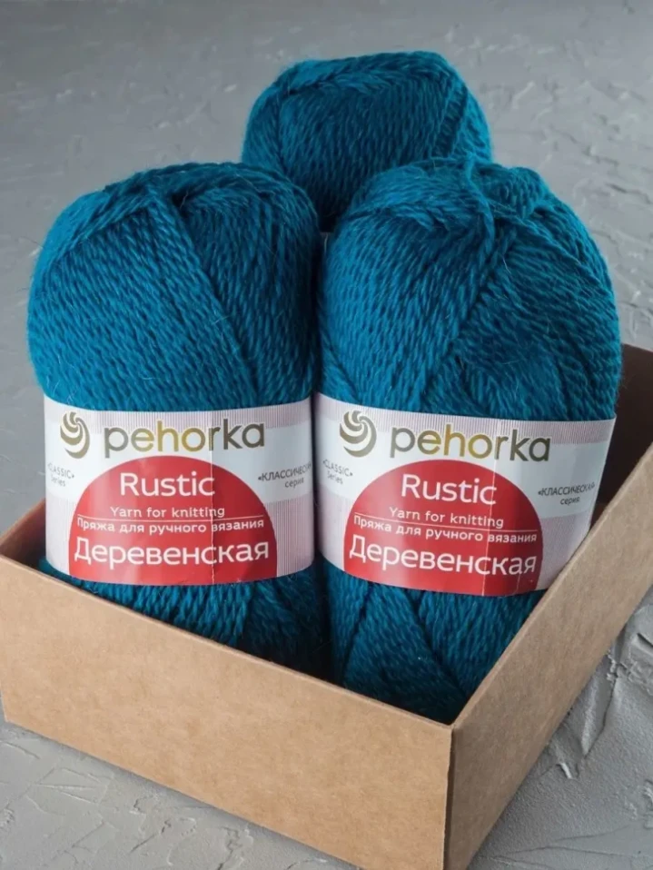 Пряжа Пехорка «Деревенская» - (14 - Морская волна)