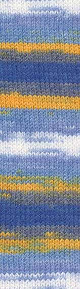 Пряжа SEKERIM BATIK Alize - (3502 - Белый, желтый, голубой)