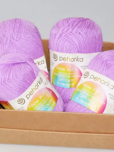 Пряжа Пехорка «Детская новинка» - (389 - Св.фиалка)