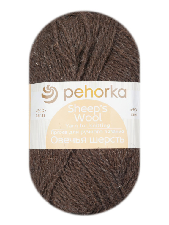 Пряжа Пехорка «Овечья шерсть» - (251 - Коричневый)