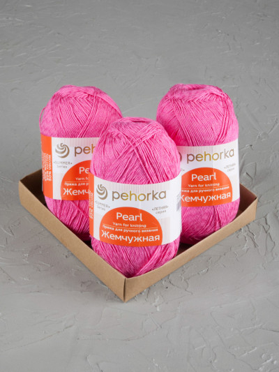 Пряжа Пехорка «Жемчужная» - (439 - Малиновый)