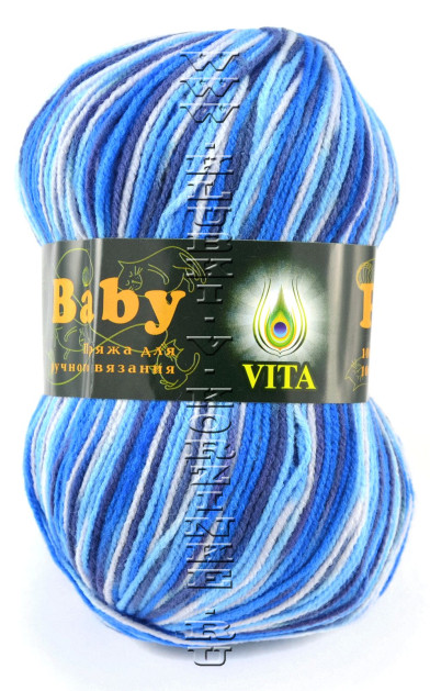 Пряжа VITA «BABY PRINT» - (4883 - Синий)