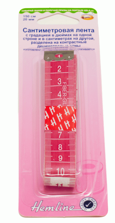 Сантиметровая лента Hemline (150 см, 20 мм, красно - белая)