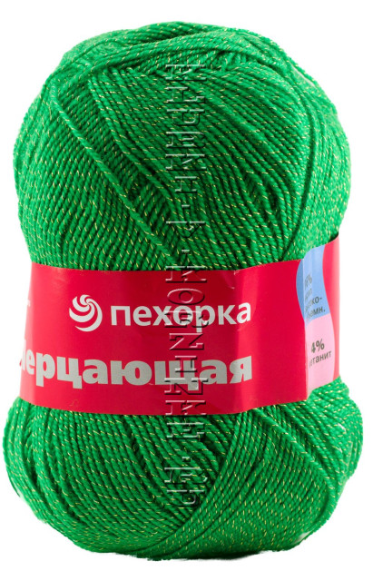 Пряжа Пехорка «Мерцающая» - (480 - Яр.зелень)