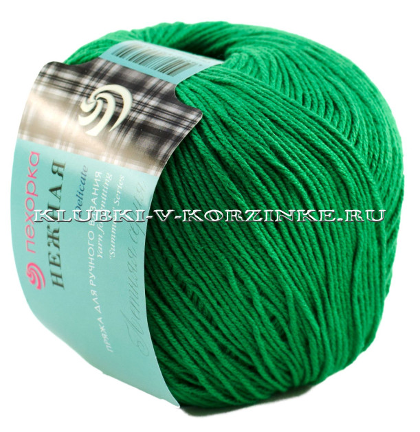 Пряжа Пехорка «Нежная» - (335 - Изумруд)