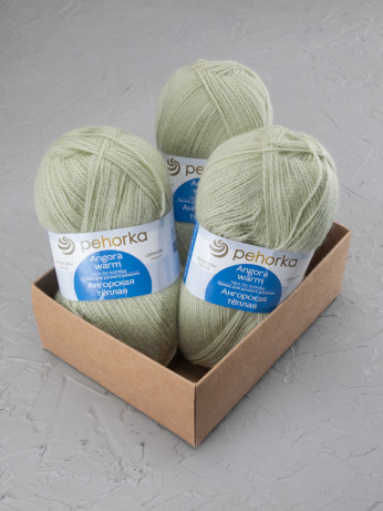 Пряжа Пехорка «Ангорская теплая» - (1076 - Светло-фисташковый)
