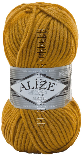 Пряжа Superlana Maxi Alize - (02 - Горчичный)