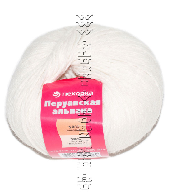 Пряжа Пехорка "Перуанская альпака" - (01 - Белый)