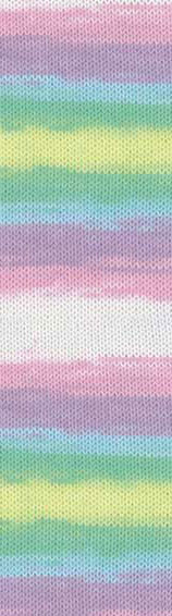 Пряжа BELLA BATIK Alize - (2132 - Белый, желтый,салатовый,сиреневый)