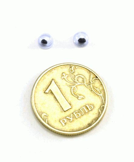 Глаза круглые с бегающими зрачками d 4 мм (MER-4 - черно-белые)