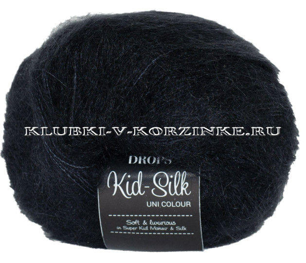 Пряжа Kid-Silk DROPS - (02 - Чёрный)