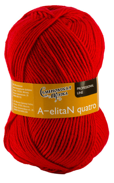 Пряжа Семеновская «АэлитаН кватро» - (213 - Кармин)