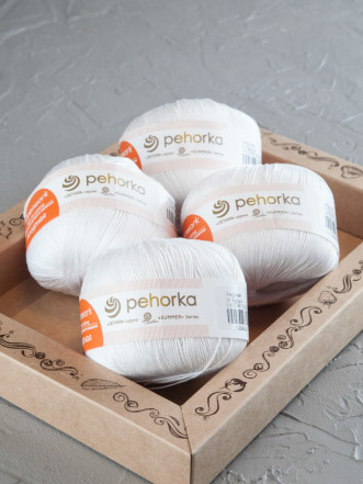 Пряжа Пехорка «Ажурная» - (01 - Белый)