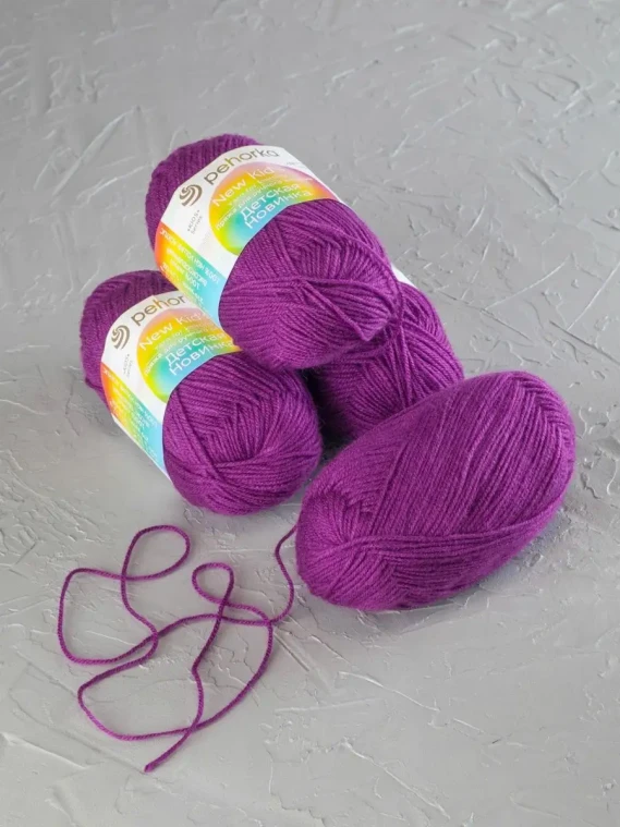 Пряжа Пехорка «Детская новинка» - (179 - Фиалка)