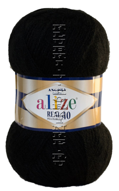 Пряжа Angora Real 40 Alize - (60 - Черный)