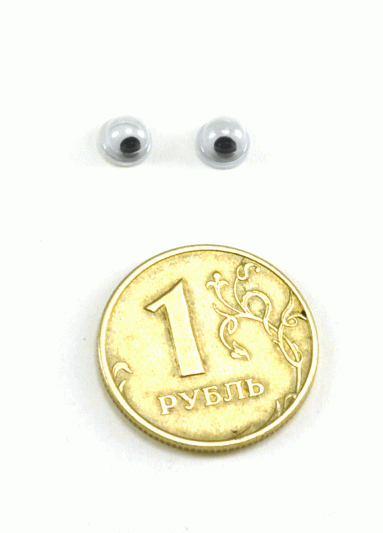 Глаза круглые с бегающими зрачками d 5 мм (MER-5 - черно-белые)