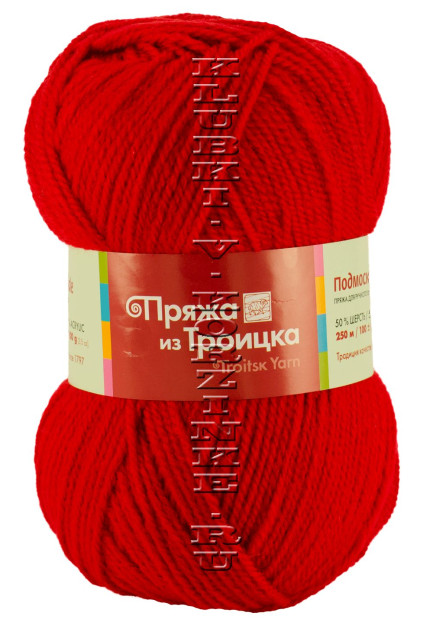 Пряжа Троицкая «Подмосковная» - (0042 - Красный)