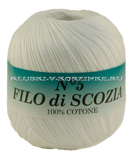 Пряжа Filo di Scozia №5 - (82 - Белый)