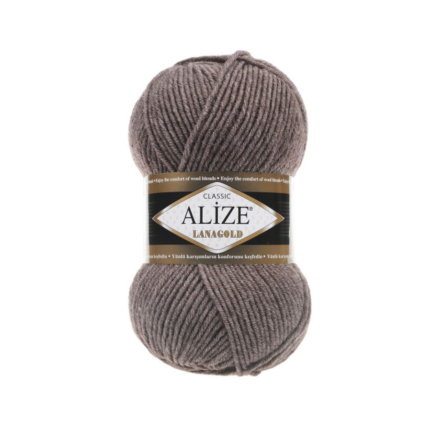 Пряжа «LANAGOLD Alize» - (240 - Коричневый меланж)
